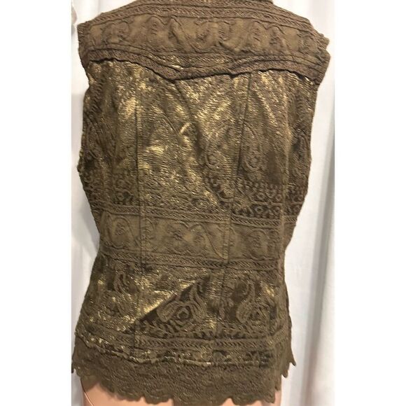 GREAT CONDITION Vintage Flashback Brown Tapestry Vest Women's Large - Picture 3 of 6